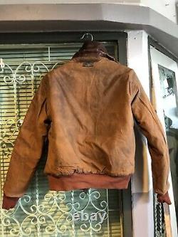 A-2 Aero Leather Clo. Co Horsehide Flying Jacket Art Nose US Army Air Force WWII