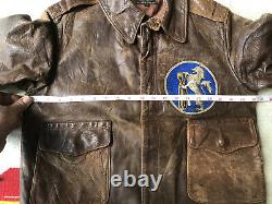 A-2-Rough Wear Horsehide Flying Jacket Original US Army Air Force WWII, Size 38