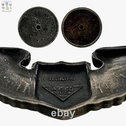 A. E. Co. Wwii Glider Pilot Wings U. S. Army Air Corps Badge 3-1/16 Size Sterling