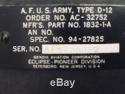 A. F. U. S. Army World War II Air Craft Compass Type D-12 Bendix Aviation USA
