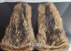 Alaska US Army Air Corps Fur Mittens Green Leather Palm
