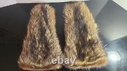 Alaska US Army Air Corps Fur Mittens Green Leather Palm