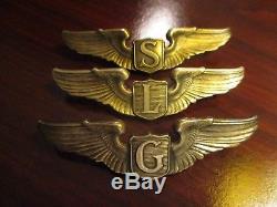 All3 Ww2 A. E. Co. Sterling Service, Liaison, & Glider Pilot Army Air Force Wings