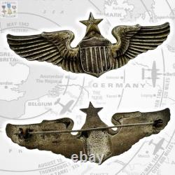 Amcraft Sterling Wwii U. S. Army Air Corps Senior Pilot Wings 3 Size Pin-back
