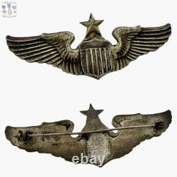 Amcraft Sterling Wwii U. S. Army Air Corps Senior Pilot Wings 3 Size Pin-back