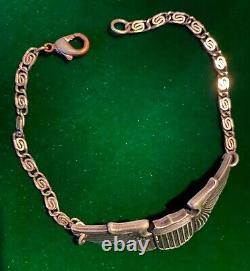 Antique WWII US Army Air Corps Sweetheart Bracelet USAAF Sterling Silver Pilot W