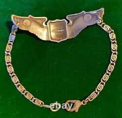 Antique WWII US Army Air Corps Sweetheart Bracelet USAAF Sterling Silver Pilot W