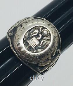 Antique World War 2 WWII Sterling Silver US Army Air Corps Pilot Ring Size 10.5