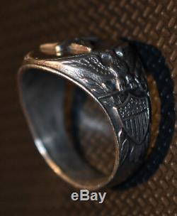 Army Air Corps Air Force WW2 Sterling Pilots Ring. 925 Propeller Size 10 WWII
