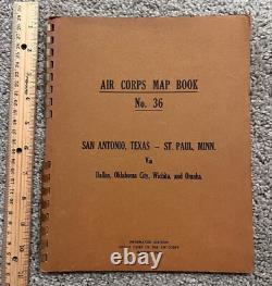 Army Air Corps Map Book No. 36 San Antonio Texas to St. Paul Minnesota 1940 WWII