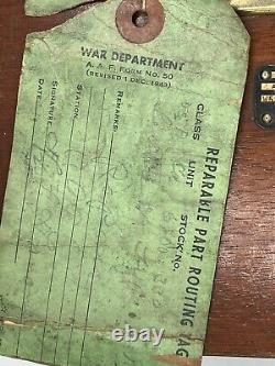 Army Air Corps Sextant F-125 Mfrd by Agfa Ansco 1940's With Inst & Rep Tag