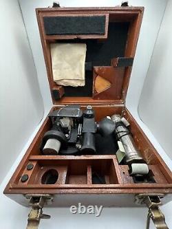 Army Air Corps Sextant F-125 Mfrd by Agfa Ansco 1940's With Inst & Rep Tag