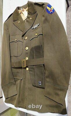 Army Air Corps WWII Uniform hat as worn, Bomber, Identified Captain (Locker 9)