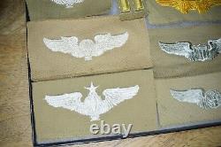 Authentic WW2 US Army Air Corps Wings Collection Khaki Cloth Patches ALL NO GLOW