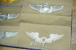 Authentic WW2 US Army Air Corps Wings Collection Khaki Cloth Patches ALL NO GLOW