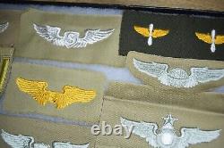 Authentic WW2 US Army Air Corps Wings Collection Khaki Cloth Patches ALL NO GLOW