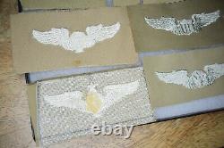 Authentic WW2 US Army Air Corps Wings Collection Khaki Cloth Patches ALL NO GLOW