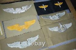 Authentic WW2 US Army Air Corps Wings Collection Khaki Cloth Patches ALL NO GLOW