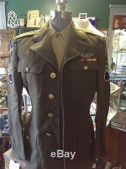 Authentic WWII Army Air Corps Uniform, 2 shirts,'crusher' cap, small, known