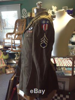 Authentic WWII Army Air Corps Uniform, 2 shirts,'crusher' cap, small, known