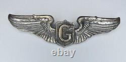 Authentic WWII Sterling Silver U. S. Army Air Corps Glider Pilot G Wings AAF AAC