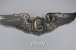 Authentic WWII Sterling Silver U. S. Army Air Corps Glider Pilot G Wings AAF AAC