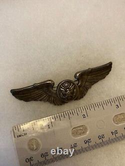 Authentic WWII US Army Air Corps Air Crew Member Wings Insignia Badge STERLING