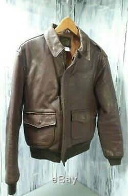 Avirex Horsehide A-2 Brown Leather Flight Jacket 42 US Army Air Forces WWII