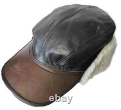 B-2 Flying Cap USAAF Winter WW2 B2 US Army Air Forces Leather Sheepskin Hat WWII