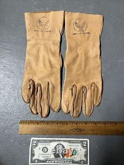 Beautiful Vintage WWII PILOT ARMY AIR FORCE Leather Gloves Size 9