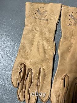 Beautiful Vintage WWII PILOT ARMY AIR FORCE Leather Gloves Size 9