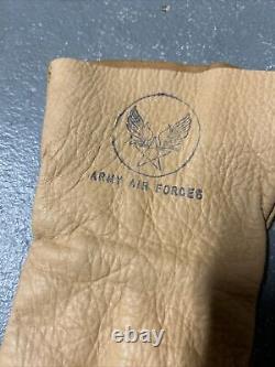 Beautiful Vintage WWII PILOT ARMY AIR FORCE Leather Gloves Size 9