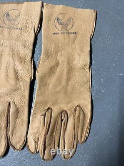 Beautiful Vintage WWII PILOT ARMY AIR FORCE Leather Gloves Size 9