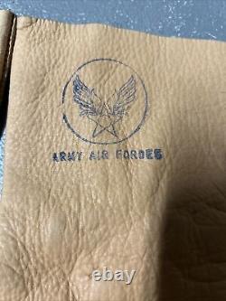 Beautiful Vintage WWII PILOT ARMY AIR FORCE Leather Gloves Size 9