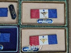 Box of 12 WWII Sweetheart Ribbon Bar Pins Brooch Army Air Corps Army Navy 1940s