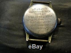 Bulova Type A-11 WWII Contract Military Hack Watch Army Air Force AS IS