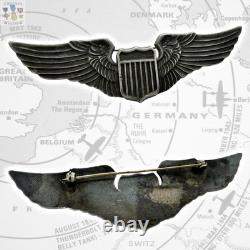 Coin Silver Juarez Wwii Us Army Air Corps Pilot Wings Badge Insignia 3-1/4 #415