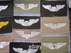 Collection of WWII Era Army Air Corps Embroidered Wings 22 pieces