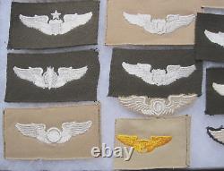 Collection of WWII Era Army Air Corps Embroidered Wings 22 pieces