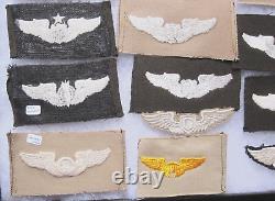 Collection of WWII Era Army Air Corps Embroidered Wings 22 pieces