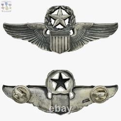 Command Pilot Wings Sterling Wwii Us Army Air Forces Badge 3 Size Josten #250