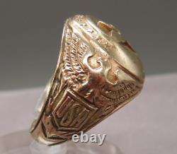Early Rare R & S WWII Army Air Corps Pilot Ring USA 10k Yellow Gold Size 9.75