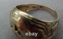 Early Rare R & S WWII Army Air Corps Pilot Ring USA 10k Yellow Gold Size 9.75