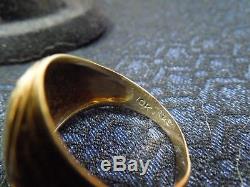 Early Rare Vintage WWII Army Air Corps Pilot's Ring USA Marked 10K Size 9.5