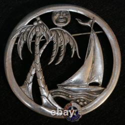 Early WWII USAAC Army Air Corps Hawaii Territory Large'Truart' Sterling Brooch