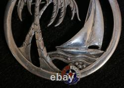 Early WWII USAAC Army Air Corps Hawaii Territory Large'Truart' Sterling Brooch