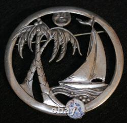 Early WWII USAAC Army Air Corps Hawaii Territory Large'Truart' Sterling Brooch