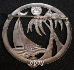 Early WWII USAAC Army Air Corps Hawaii Territory Large'Truart' Sterling Brooch