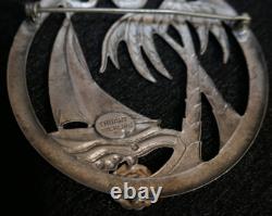 Early WWII USAAC Army Air Corps Hawaii Territory Large'Truart' Sterling Brooch