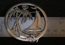 Early WWII USAAC Army Air Corps Hawaii Territory Large'Truart' Sterling Brooch